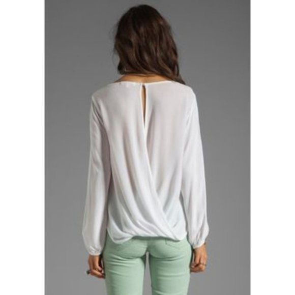 Keyhole Neck Surplice Blouse - Picture 2 of 7